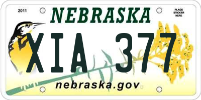 NE license plate XIA377