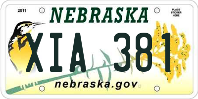 NE license plate XIA381