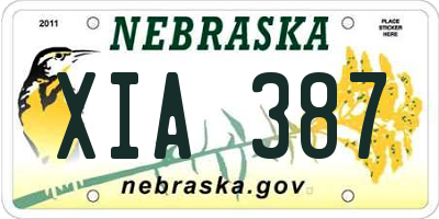 NE license plate XIA387