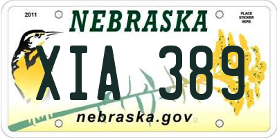 NE license plate XIA389