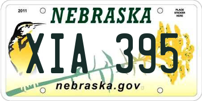 NE license plate XIA395