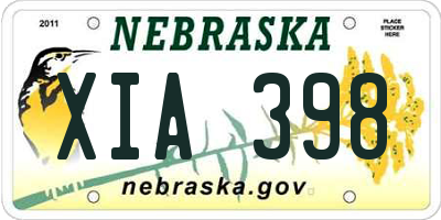 NE license plate XIA398