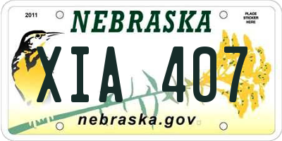 NE license plate XIA407