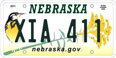 NE license plate XIA411