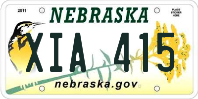 NE license plate XIA415