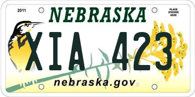 NE license plate XIA423