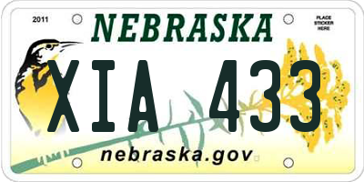 NE license plate XIA433