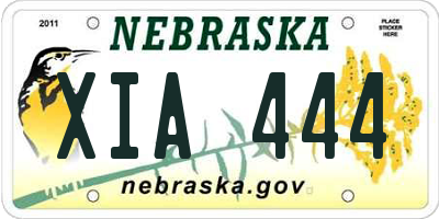NE license plate XIA444