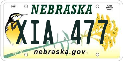 NE license plate XIA477