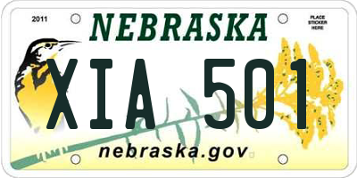 NE license plate XIA501