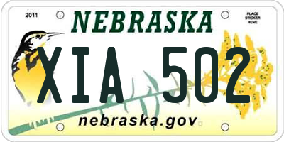 NE license plate XIA502