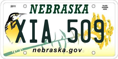 NE license plate XIA509