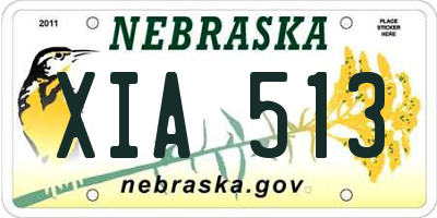 NE license plate XIA513