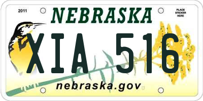 NE license plate XIA516
