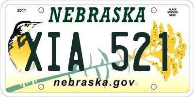 NE license plate XIA521