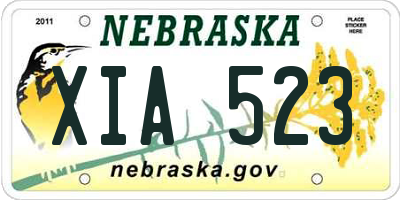 NE license plate XIA523