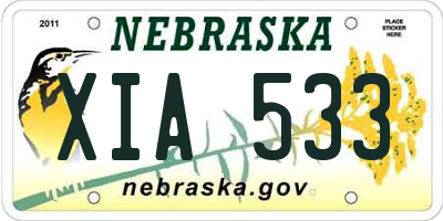 NE license plate XIA533