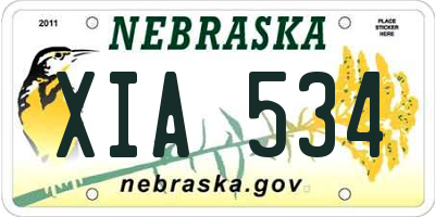 NE license plate XIA534
