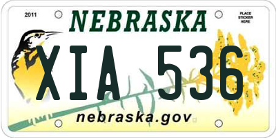 NE license plate XIA536