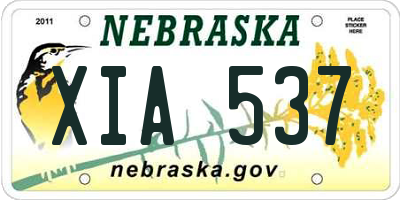 NE license plate XIA537