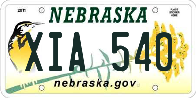 NE license plate XIA540