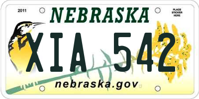 NE license plate XIA542