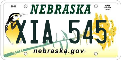 NE license plate XIA545