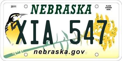 NE license plate XIA547