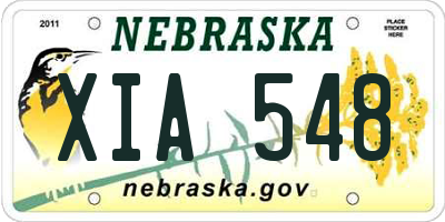 NE license plate XIA548