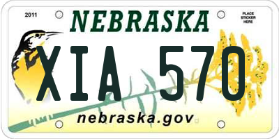 NE license plate XIA570
