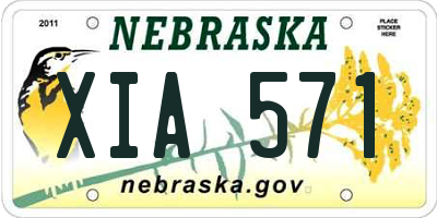 NE license plate XIA571
