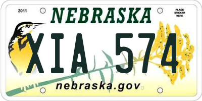 NE license plate XIA574