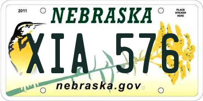 NE license plate XIA576