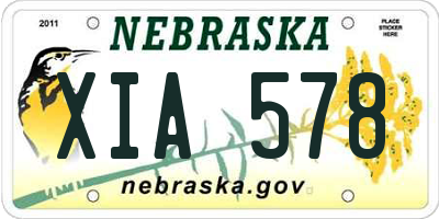 NE license plate XIA578