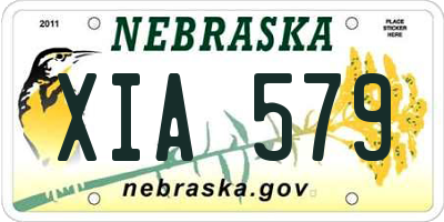 NE license plate XIA579