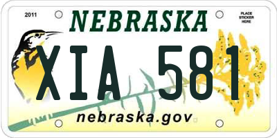 NE license plate XIA581