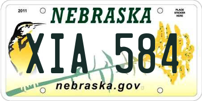 NE license plate XIA584