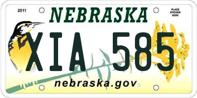 NE license plate XIA585