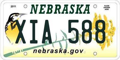 NE license plate XIA588