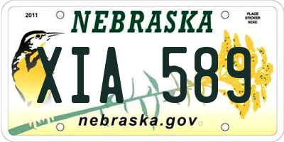 NE license plate XIA589