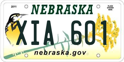 NE license plate XIA601