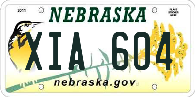 NE license plate XIA604