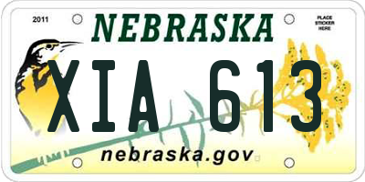 NE license plate XIA613