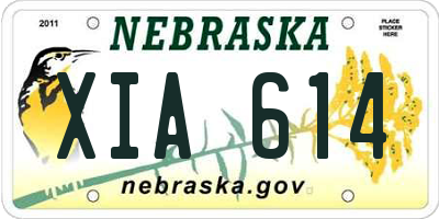 NE license plate XIA614
