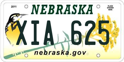 NE license plate XIA625