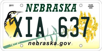 NE license plate XIA637