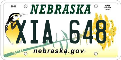 NE license plate XIA648