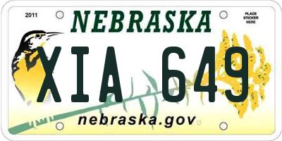NE license plate XIA649