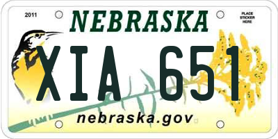 NE license plate XIA651
