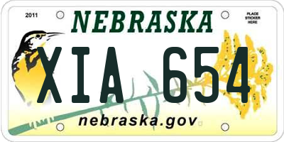 NE license plate XIA654